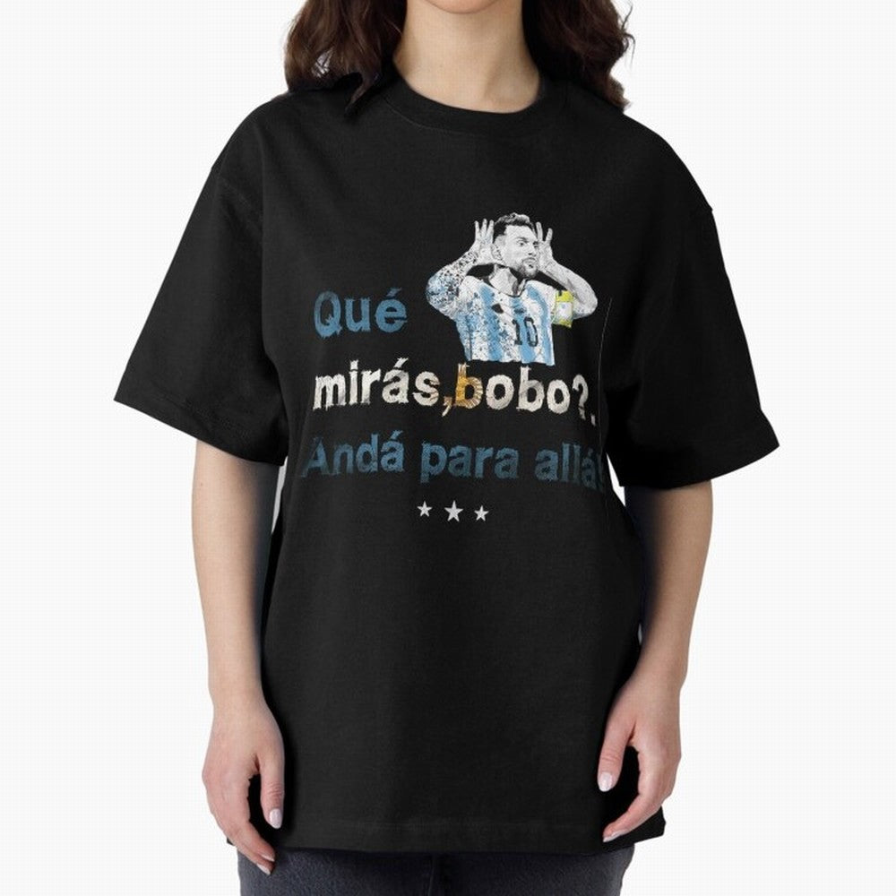 Que Miras Bobo? Classic T-Shirt Support Iconic Players in Global Football Passion for FIFA World Cup 2026, Celebrating Messi and Cristiano Ronaldo, Germany, Match Day Excitement, Supporter Culture, Golden Goals and Global Football Passion; Ideal