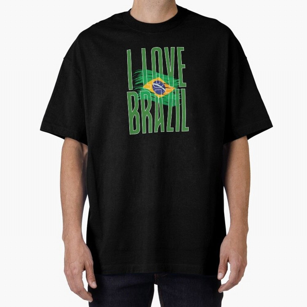 Art I Love BRAZIL Classic T-Shirt Enjoy the Biggest Football Party of Match Day Hype around FIFA World Cup 2026, CR7, Brazil, Portugal and Argentina, Championship Spirit, Famous Goals, Roaring Crowds and International Football Unity; Ideal for Fans