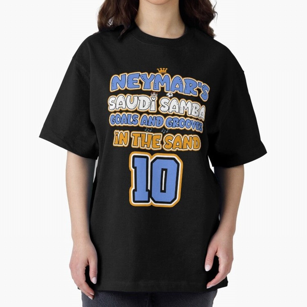 SAUDI SAMBA GOALS & GROOVES Oversized T-Shirt Make Memories around Global Football Passion for FIFA World Cup 2026 Group Stage, Connected to CR7 and Messi, France, Football Passion, Legendary Performances, Festival Vibes and Supporter Community;
