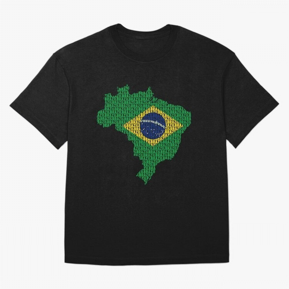 Map of Brazil (Brazil) Oversized T-Shirt Feel the Heartbeat of FIFA World Cup 2026 Group Stage for Fans of Mbappe and Spain and Netherlands, Bringing Retro Football Energy, Iconic Rivalries, Trophy Chase Drama and Stadium Atmosphere; Perfect for
