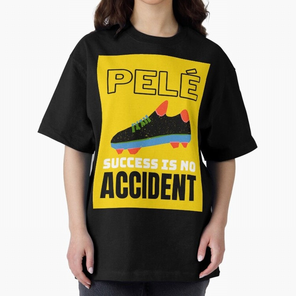 Pele Quote Success Is No Accident Graphic Classic T-Shirt Represent Football Lovers during Global Football Passion for FIFA World Cup 2026, Capturing Messi, Brazil, Portugal and Argentina, Championship Spirit, Famous Goals, Roaring Crowds and