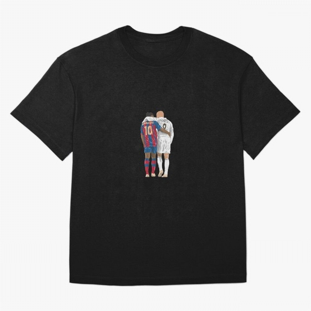 Ronaldinho, Ronaldo Minimalist Oversized T-Shirt Show Passion for the Stars of Global Football Passion for FIFA World Cup 2026, Capturing Messi, Argentina and Brazil, Game Day Rituals, Football Legends, Country Pride and the Road to the Final; Made
