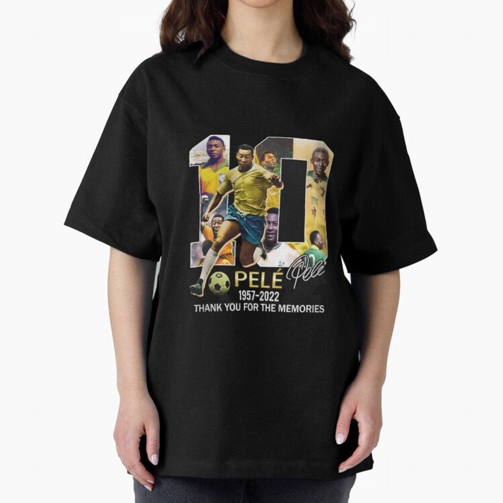 Signed Pele Shirt Oversized T-Shirt Celebrate Classic Football Spirit in FIFA World Cup 2026 USA Canada Mexico for Fans of CR7 and Messi and England, France and Netherlands, Bringing Stadium Chants, National Pride, Trophy Dreams and Unforgettable