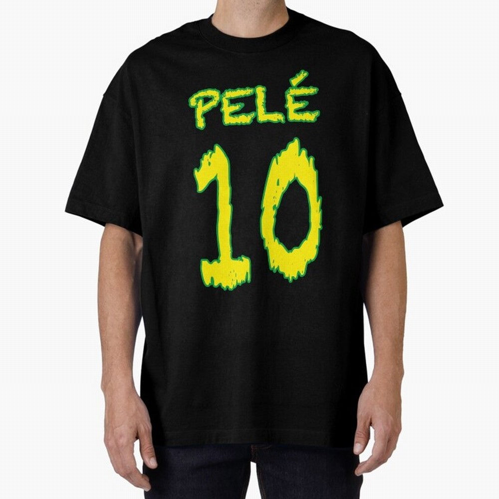 Pel¨¦ 10 Oversized T-Shirt Celebrate Football Heritage in FIFA World Cup 2026 USA Canada Mexico for Fans of Neymar, Haaland and Cristiano Ronaldo and Brazil, Bringing Soccer Culture, Superstar Moments, National Team Dreams and Competitive Fire;