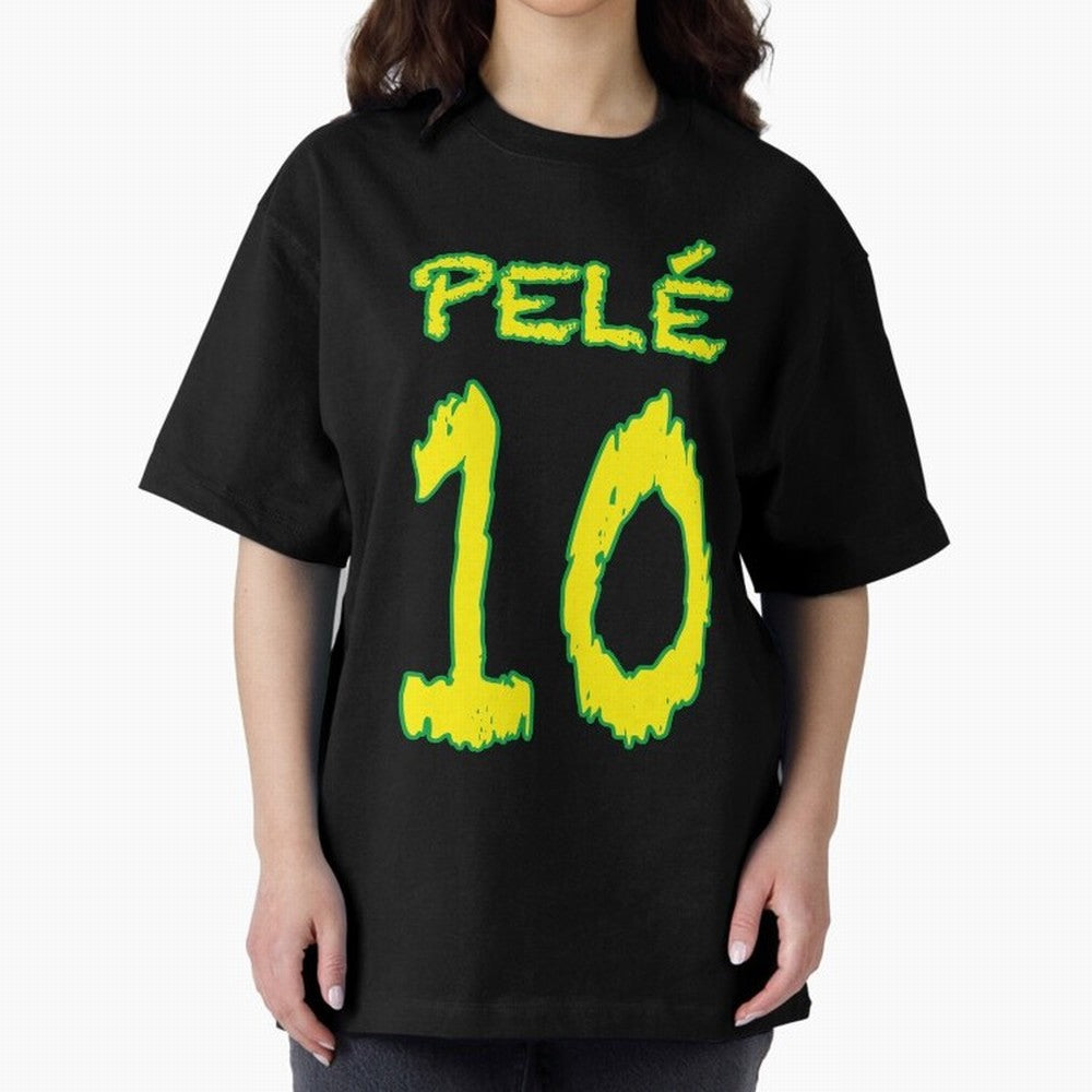 Pel¨¦ 10 Oversized T-Shirt Celebrate Football Heritage in FIFA World Cup 2026 USA Canada Mexico for Fans of Neymar, Haaland and Cristiano Ronaldo and Brazil, Bringing Soccer Culture, Superstar Moments, National Team Dreams and Competitive Fire;