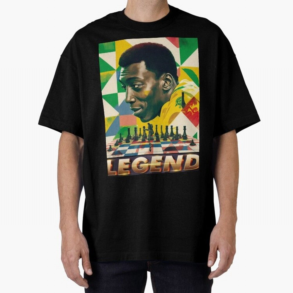 Signed Pele Shirt Oversized T-Shirt Celebrate Fan Culture around FIFA World Cup 2026 USA Canada Mexico Spirit, Centered on Argentina and Brazil, Cristiano Ronaldo, Championship Spirit, Famous Goals, Roaring Crowds and International Football Unity;