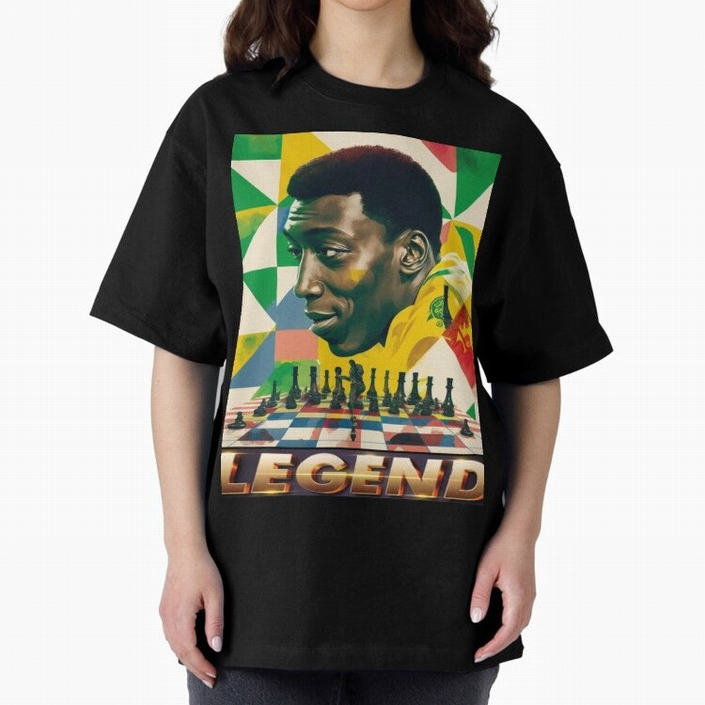 Signed Pele Shirt Oversized T-Shirt Celebrate Fan Culture around FIFA World Cup 2026 USA Canada Mexico Spirit, Centered on Argentina and Brazil, Cristiano Ronaldo, Championship Spirit, Famous Goals, Roaring Crowds and International Football Unity;