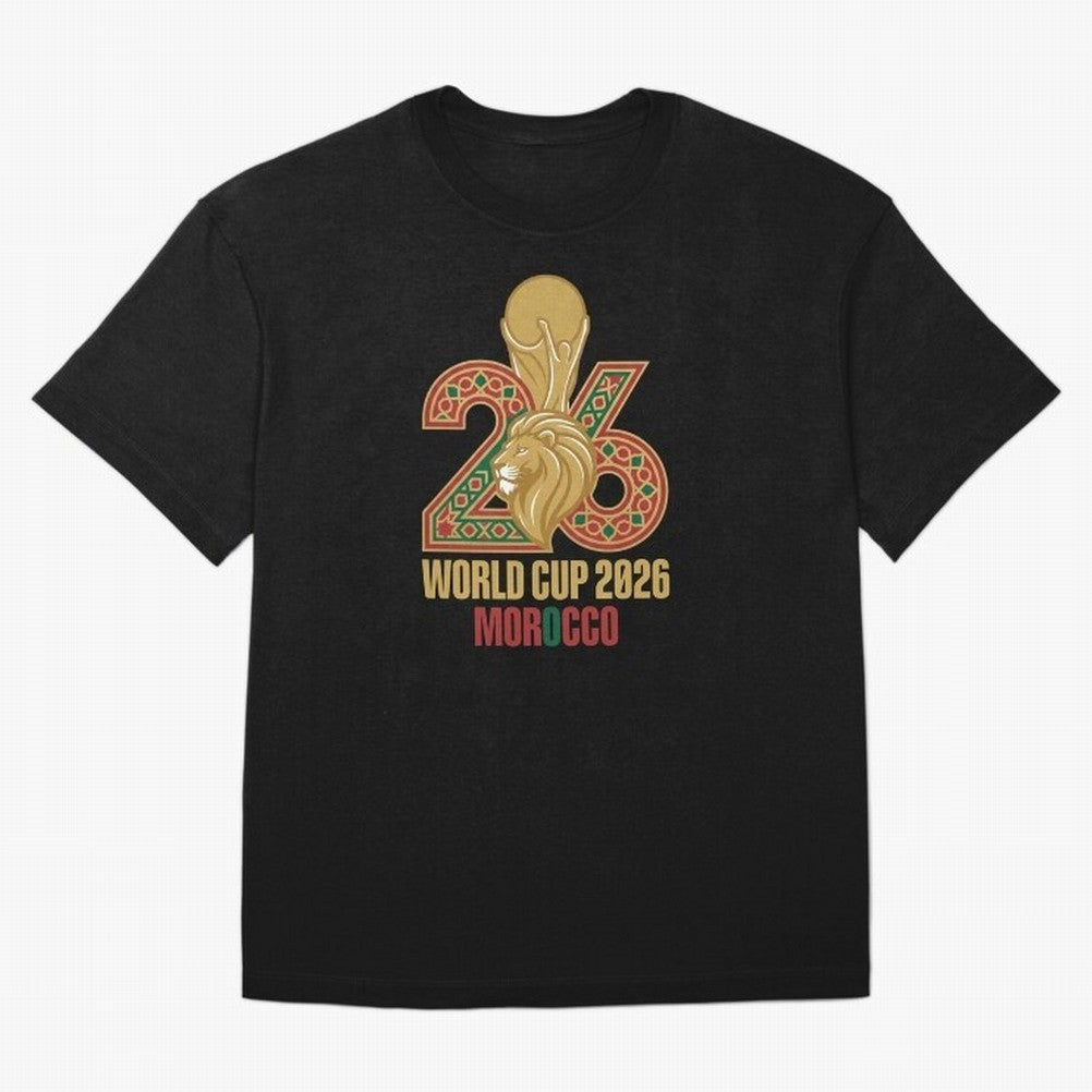 Copy of WORLD CUP 2026 MOROCCO Classic T-Shirt Join FIFA World Cup 2026 for Fans of Neymar, Haaland and Cristiano Ronaldo and Spain and Netherlands, Bringing Championship Spirit, Famous Goals, Roaring Crowds and International Football Unity;