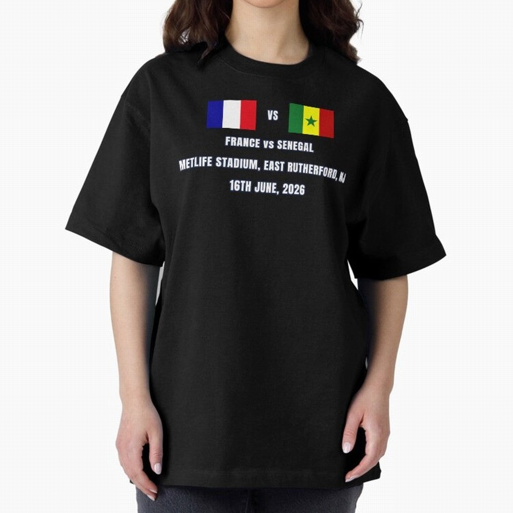 France vs Senegal 16 June 2026 ¨C Football Match Design East Rutherford Classic T-Shirt Capture FIFA World Cup 2026 USA Canada Mexico Spirit, Filled with France and Portugal, Messi and Cristiano Ronaldo, Fan Favorite Moments, National Team Passion,