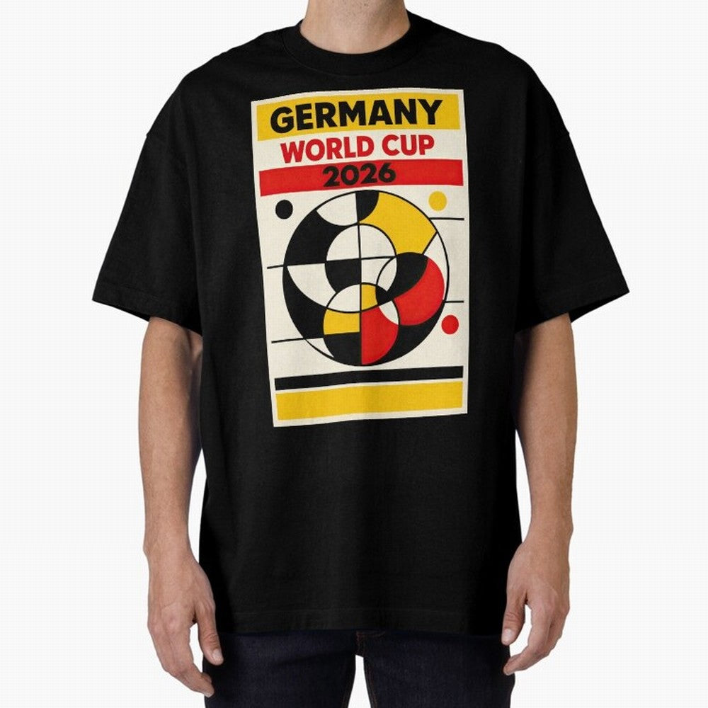 Elegant and Geometrical Germany World Cup 2026 Poster Classic T-Shirt Carry the Dream of FIFA World Cup 2026 Group Stage Centered on CR7 and Messi, France and Portugal Energy, Fan Favorite Moments, National Team Passion, Big Match Drama and Soccer