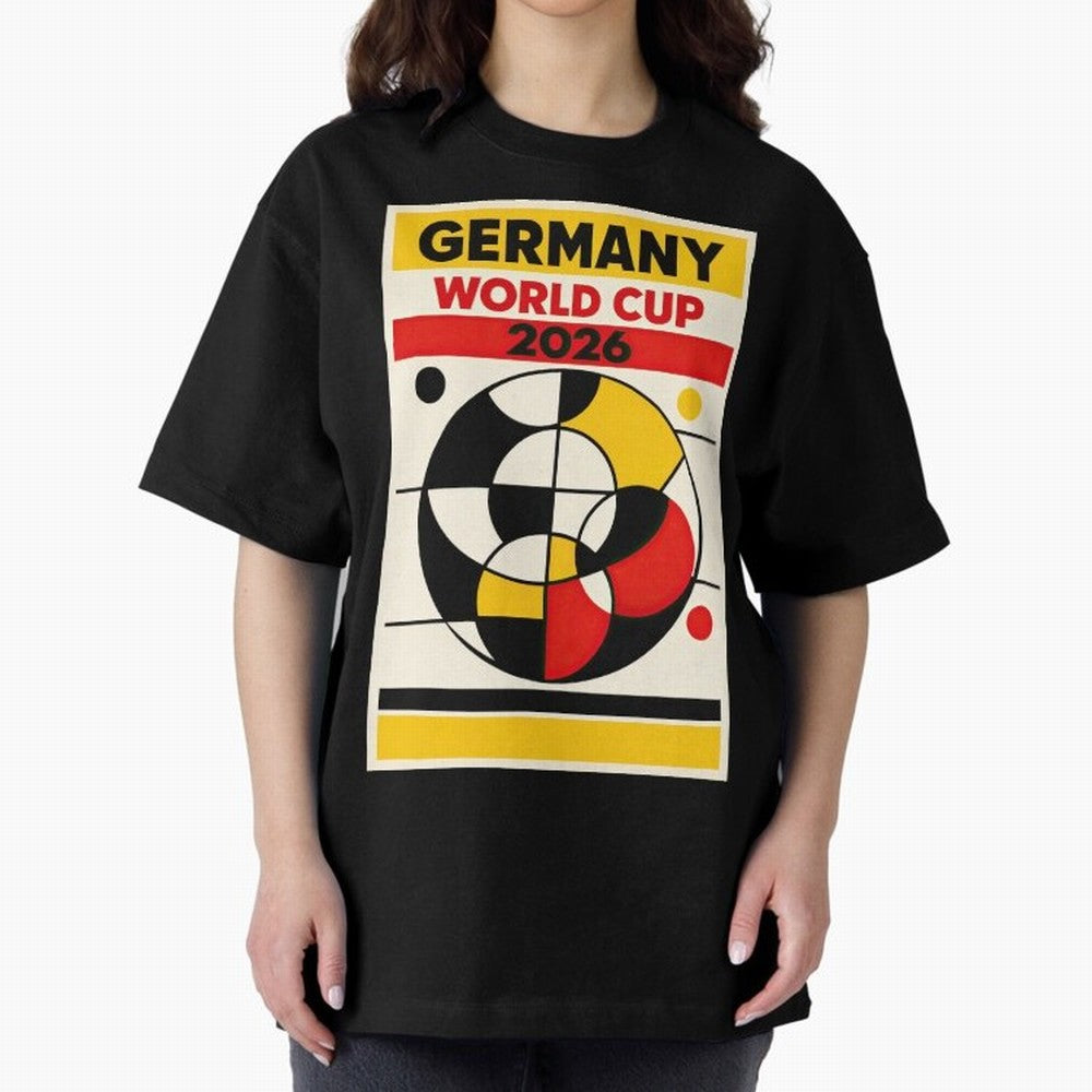 Elegant and Geometrical Germany World Cup 2026 Poster Classic T-Shirt Carry the Dream of FIFA World Cup 2026 Group Stage Centered on CR7 and Messi, France and Portugal Energy, Fan Favorite Moments, National Team Passion, Big Match Drama and Soccer