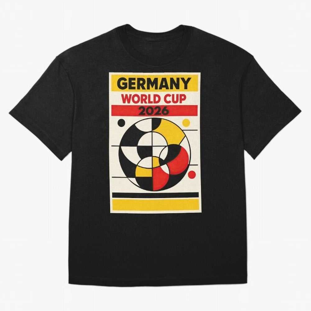 Elegant and Geometrical Germany World Cup 2026 Poster Classic T-Shirt Carry the Dream of FIFA World Cup 2026 Group Stage Centered on CR7 and Messi, France and Portugal Energy, Fan Favorite Moments, National Team Passion, Big Match Drama and Soccer