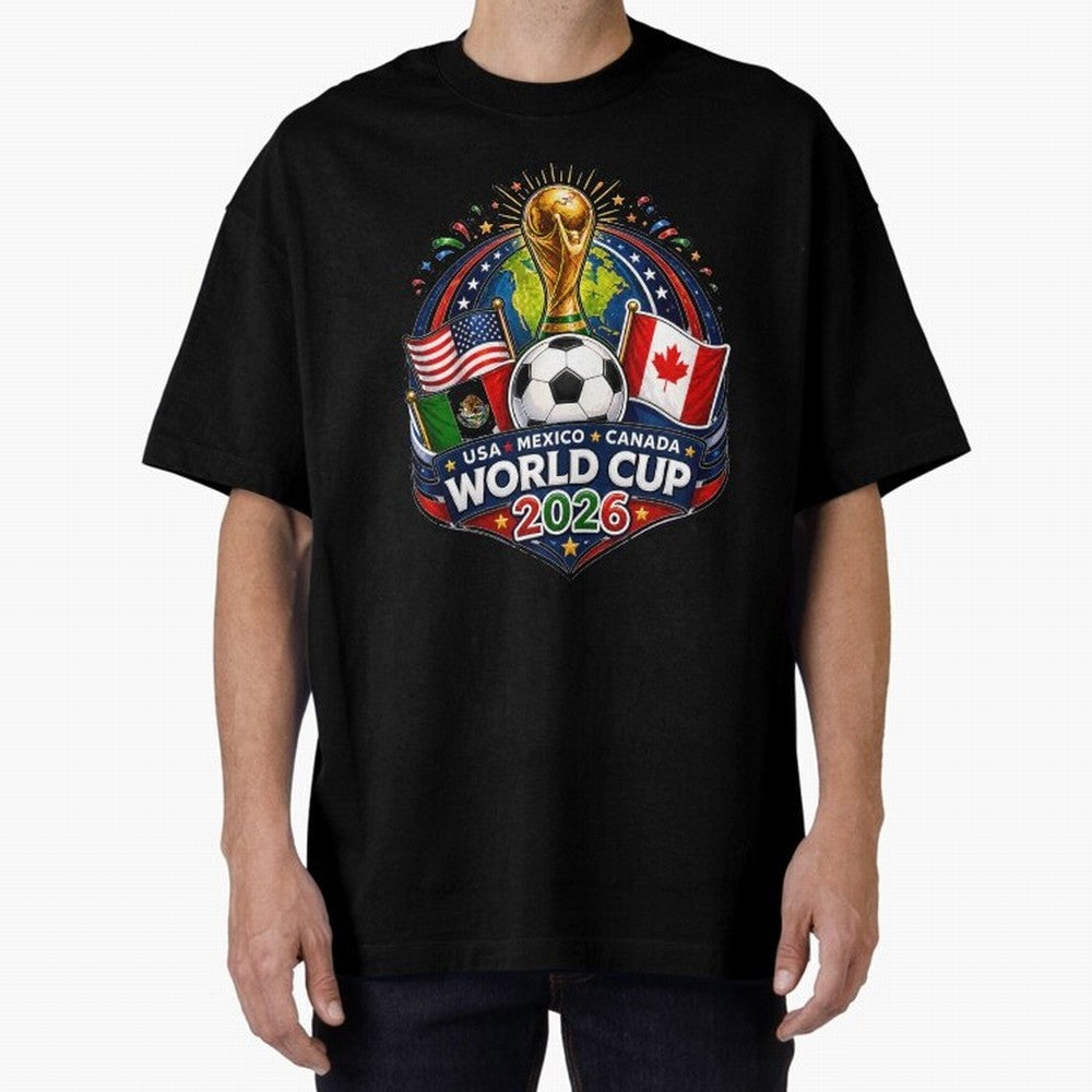 World Cup 2026 Sticker ¨C USA Mexico Canada Football Trophy Design Classic T-Shirt Remember the FIFA World Cup 2026 Journey through Neymar, Haaland and Cristiano Ronaldo Highlights, Brazil, Portugal and Argentina Pride, Match Day Excitement,