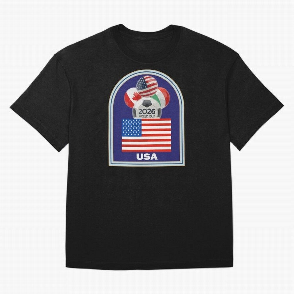 USA 2026 Soccer T-shirt Classic T-Shirt Keep the Legacy of FIFA World Cup 2026 Spirit, Filled with England and Germany, Messi, Neymar and Mbappe, Football Passion, Legendary Performances, Festival Vibes and Supporter Community; Ideal for Passionate