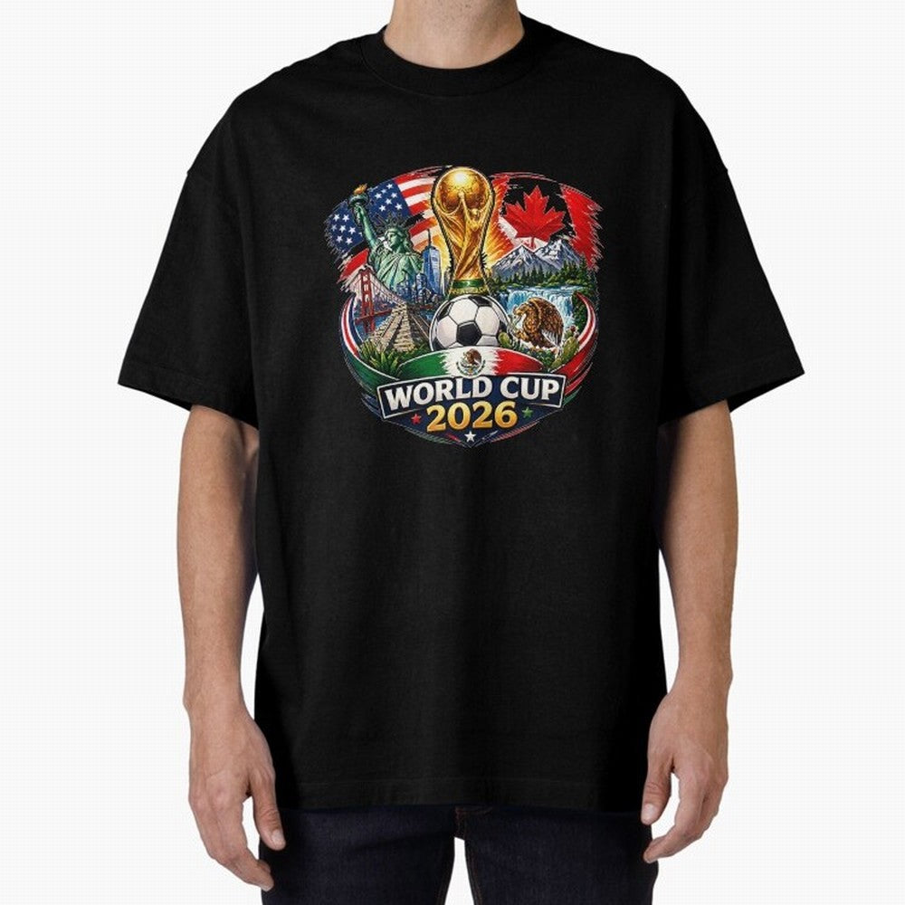 World Football 2026 USA Canada Mexico ¨C Soccer Fan Design Retro Travel Style Classic T-Shirt Follow the Final Road of Global Football Passion for FIFA World Cup 2026, Highlighting Mbappe and Neymar, Spain and Netherlands, Sports Nostalgia,