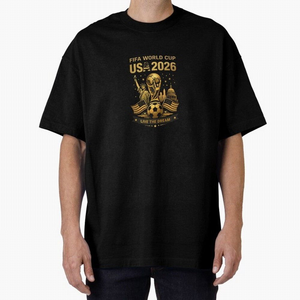 Fifa World Cup USA 2026 Gold Soccer Football Classic T-Shirt Stand Out with Spirit from the FIFA World Cup 2026 USA Canada Mexico Journey through CR7 Highlights, Brazil, Portugal and Argentina Pride, Supporter Pride, Iconic Celebrations, Legendary