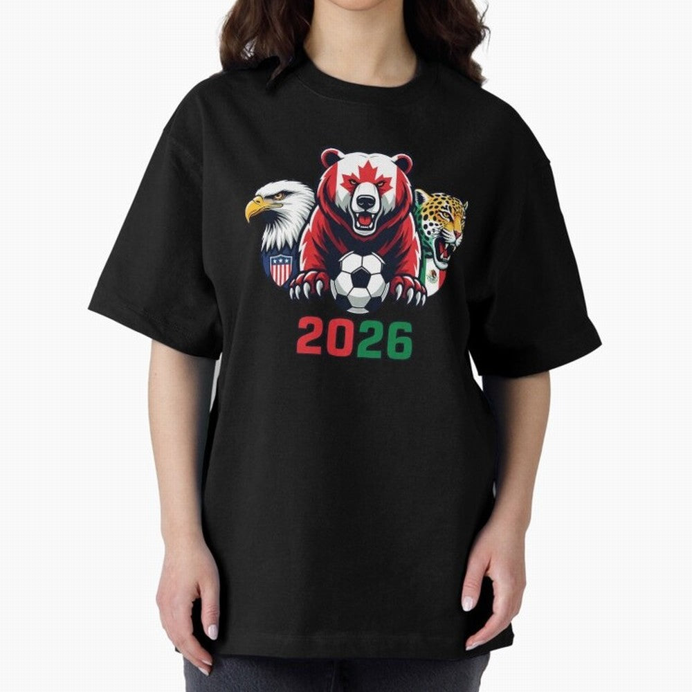 World Cup 2026 USA Canada Mexico Host Mascots Classic T-Shirt Celebrate FIFA World Cup 2026 Spirit, Inspired by Argentina, France and Brazil, Neymar, Global Supporter Spirit, Legendary Goals, National Colors and Tournament Celebration; Ideal for