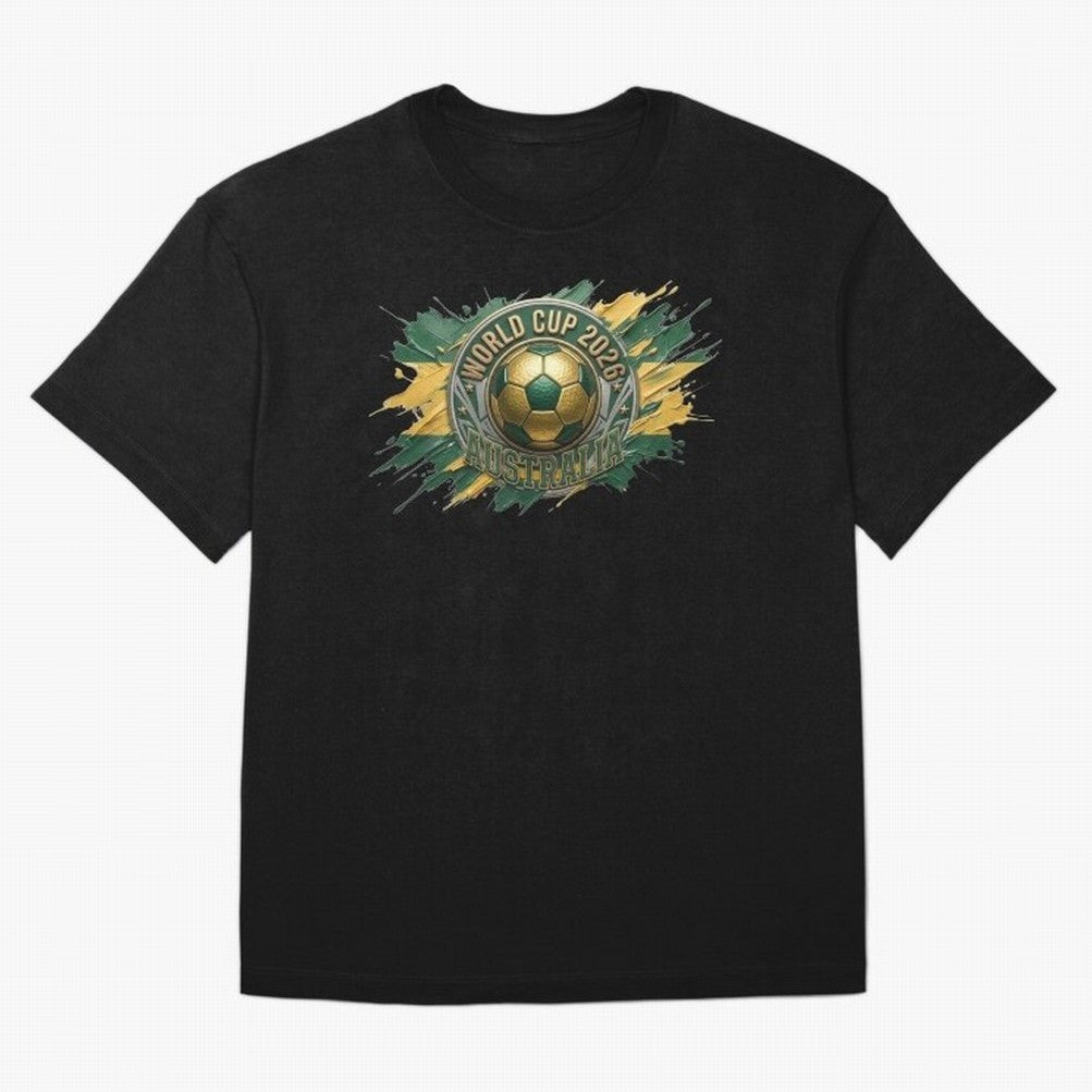 World Cup 2026 Australia Soccer Ball Paint Splash Classic T-Shirt Keep the Legacy of FIFA World Cup 2026 Group Stage Filled with Neymar, Haaland and Cristiano Ronaldo, England, France and Netherlands Energy, Fan Favorite Moments, National Team