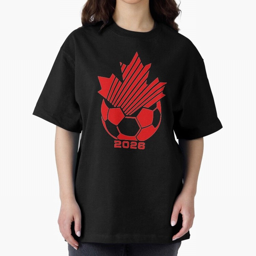 Red Maple Leaf Soccer 2026 Emblem Classic T-Shirt Support Iconic Players in FIFA World Cup 2026 USA Canada Mexico Inspired by Cristiano Ronaldo, Spain and Netherlands Energy, Retro Football Energy, Iconic Rivalries, Trophy Chase Drama and Stadium