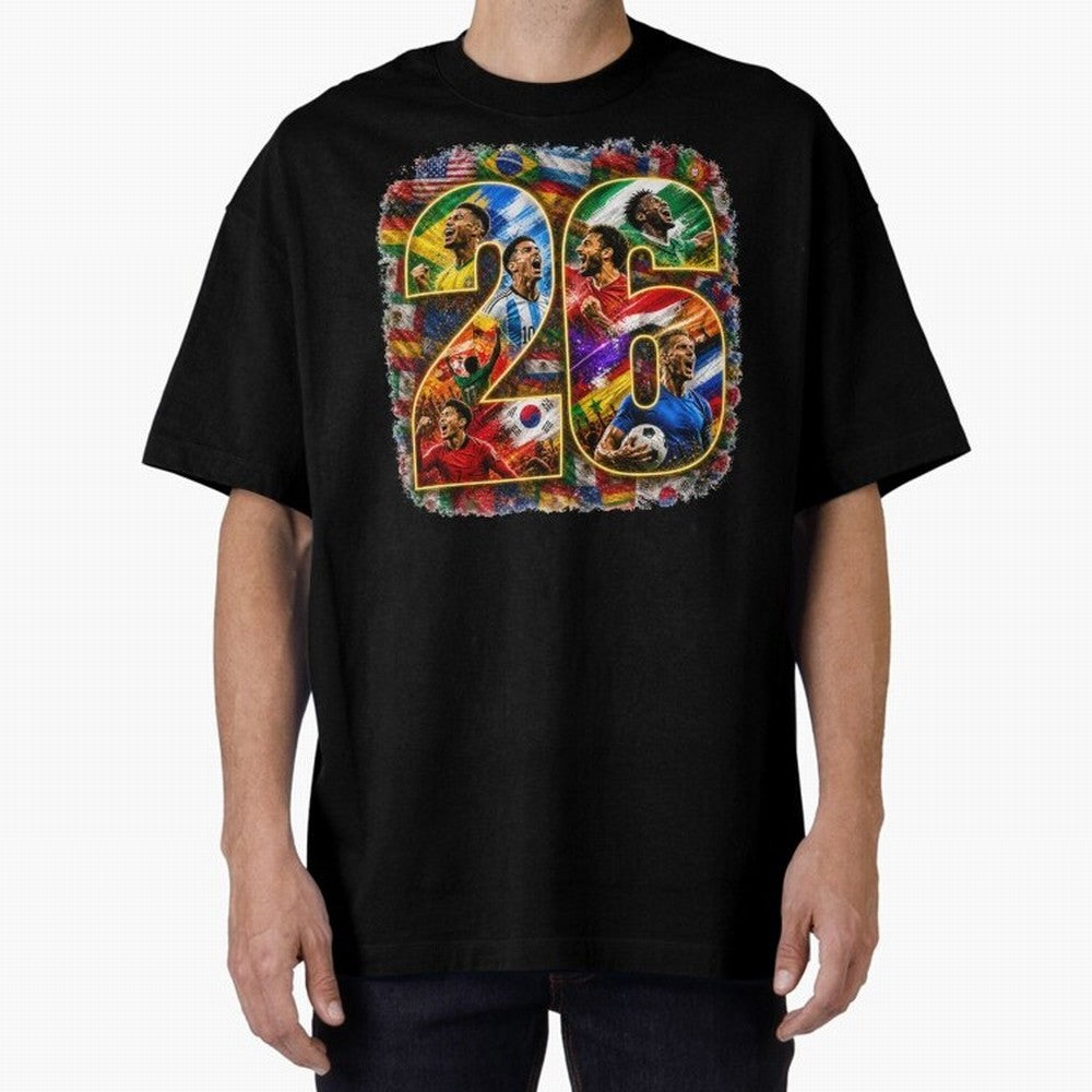 International Global Flags Soccer Football Classic T-Shirt Bring Trophy Dreams to the FIFA World Cup 2026 Group Stage Journey through Mbappe and Neymar Highlights, Portugal, Spain and Germany Pride, Classic Soccer Heritage, Championship Pressure,