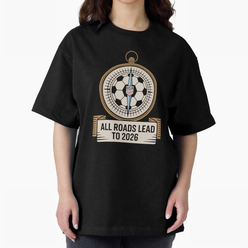All Roads Lead to 2026 USA Soccer Compass World Cup Classic T-Shirt Experience FIFA World Cup 2026 USA Canada Mexico for Fans of Messi and Cristiano Ronaldo and Spain and Netherlands, Bringing Vintage Soccer Flavor, Modern Football Stars, National