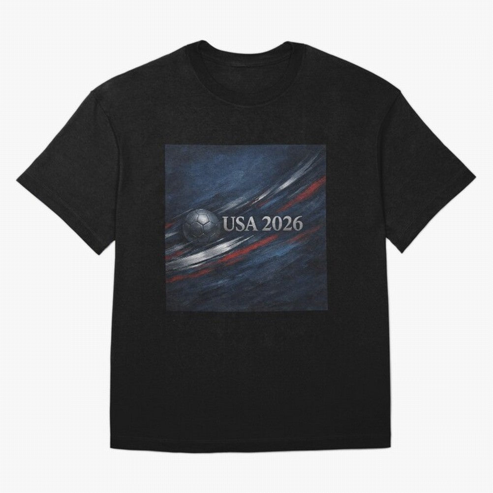 USA 2026 Soccer Emblem Inspired Classic T-Shirt Celebrate FIFA World Cup 2026 Spirit, Connected to England, France and Netherlands, Neymar, Global Supporter Spirit, Legendary Goals, National Colors and Tournament Celebration; Great for Watch