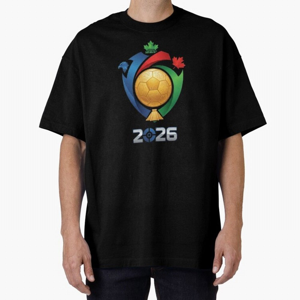 Golden Soccer Ball 2026 Host Nations Emblem Classic T-Shirt Cheer for Global Football Passion for FIFA World Cup 2026, Connected to CR7 and Messi, Argentina, Tournament Hype, Historic Matchups, Family Viewing Parties and Global Sports Pride;
