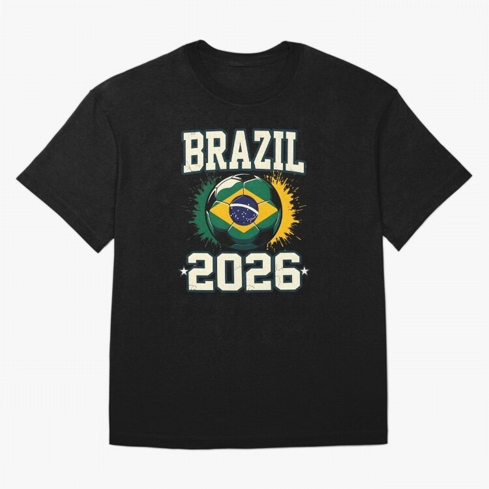 Brazil Soccer Football 2026 Classic T-Shirt Join FIFA World Cup 2026 Group Stage for Fans of CR7 and Portugal, Spain and Germany, Bringing Retro Football Energy, Iconic Rivalries, Trophy Chase Drama and Stadium Atmosphere; Perfect for People Who
