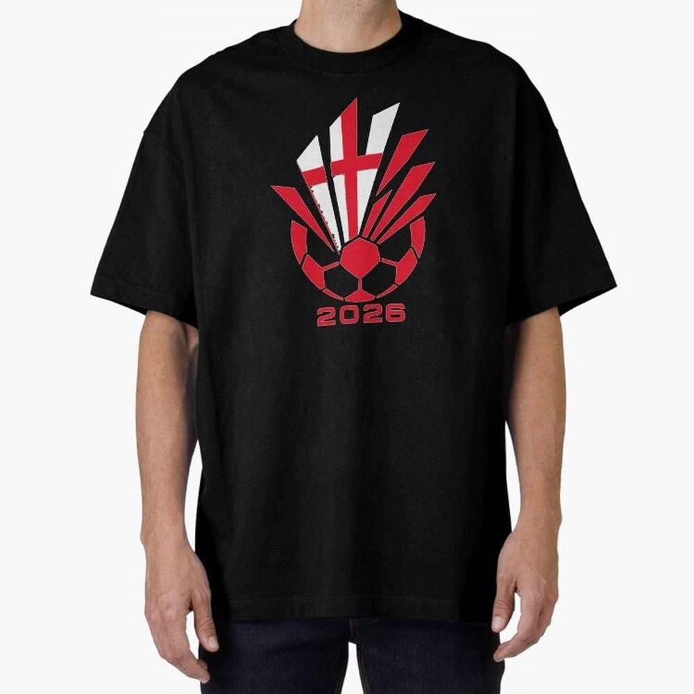 England Soccer 2026 Cross Burst Emblem Classic T-Shirt Upgrade FIFA World Cup 2026 USA Canada Mexico for Fans of Messi, Neymar and Mbappe and Argentina, Bringing Championship Spirit, Famous Goals, Roaring Crowds and International Football Unity;
