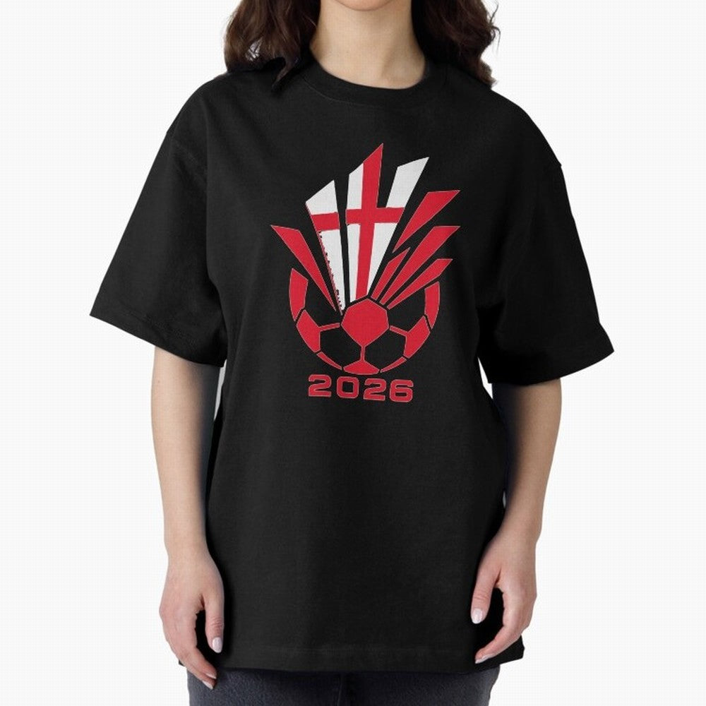 England Soccer 2026 Cross Burst Emblem Classic T-Shirt Upgrade FIFA World Cup 2026 USA Canada Mexico for Fans of Messi, Neymar and Mbappe and Argentina, Bringing Championship Spirit, Famous Goals, Roaring Crowds and International Football Unity;