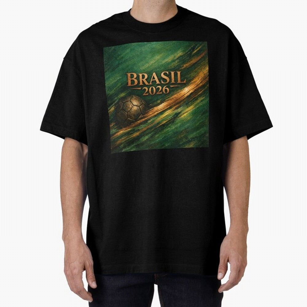 Brasil 2026 Soccer Theme Gold - Elegance Classic T-Shirt Bring Match Day Fire to the FIFA World Cup 2026 Group Stage Journey through Messi, CR7 and Mbappe Highlights, Argentina, France and Brazil Pride, Fan Favorite Moments, National Team Passion,