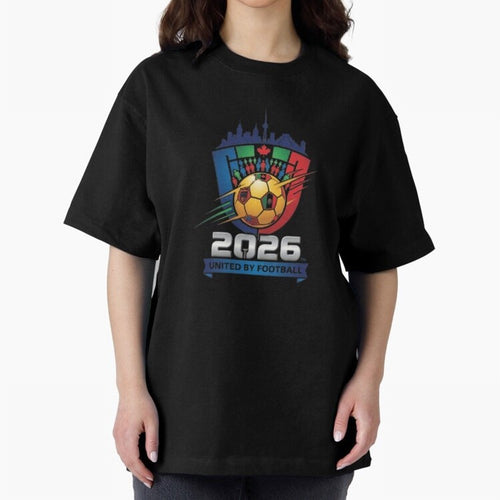 2026 World Cup United by Football Shield Emblem with Skyline Classic T-Shirt Bring FIFA World Cup 2026 USA Canada Mexico for Fans of Cristiano Ronaldo, Haaland and CR7 and England, France and Netherlands, Bringing Fan Favorite Moments, National
