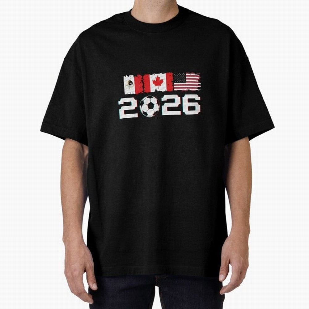 Glitched United 2026 Cup - North America Emblem Part 2 T-Shirt_82924673 Classic T-Shirt Turn Football Passion into Global Football Passion for FIFA World Cup 2026, Featuring Messi, CR7 and Mbappe, Portugal, Worldwide Fan Energy, Dramatic Goals,