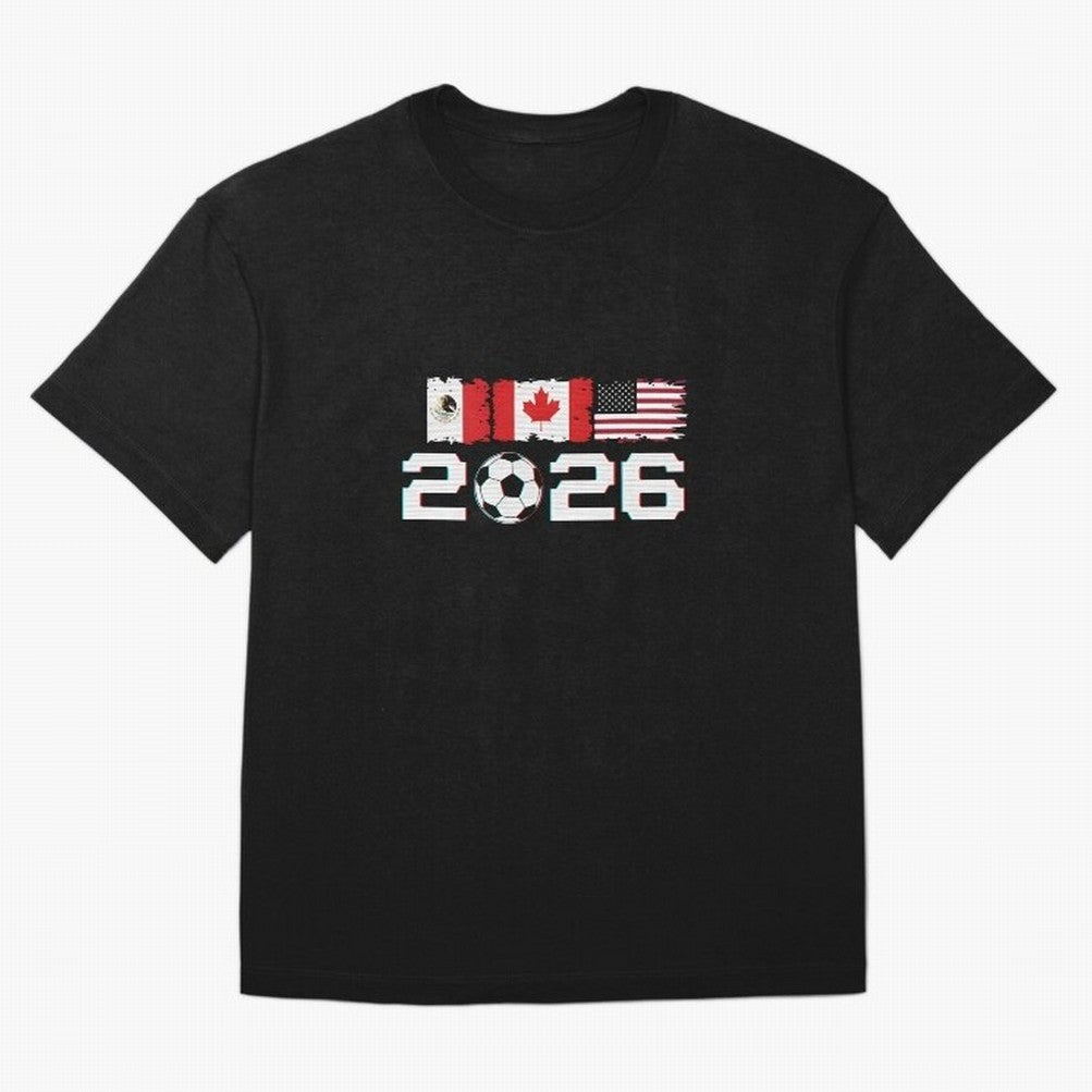 Glitched United 2026 Cup - North America Emblem Part 2 T-Shirt_82924673 Classic T-Shirt Carry National Pride through FIFA World Cup 2026 Group Stage Connected to CR7, Argentina Energy, Retro Football Energy, Iconic Rivalries, Trophy Chase Drama and