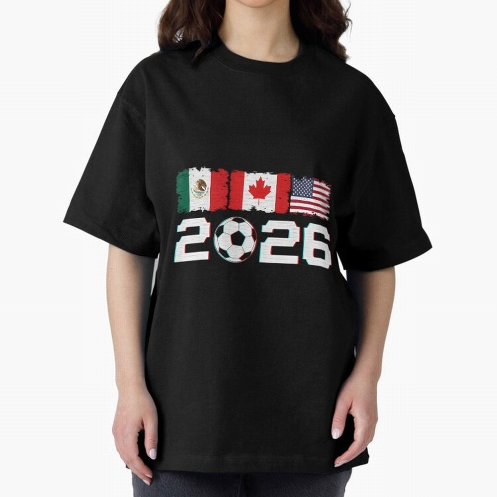 Glitched United 2026 Cup North America Emblem Part Classic T-Shirt Honor Football Greatness during FIFA World Cup 2026 Featuring Messi, France and Portugal Energy, Classic Soccer Heritage, Championship Pressure, Fan Loyalty and International Pride;