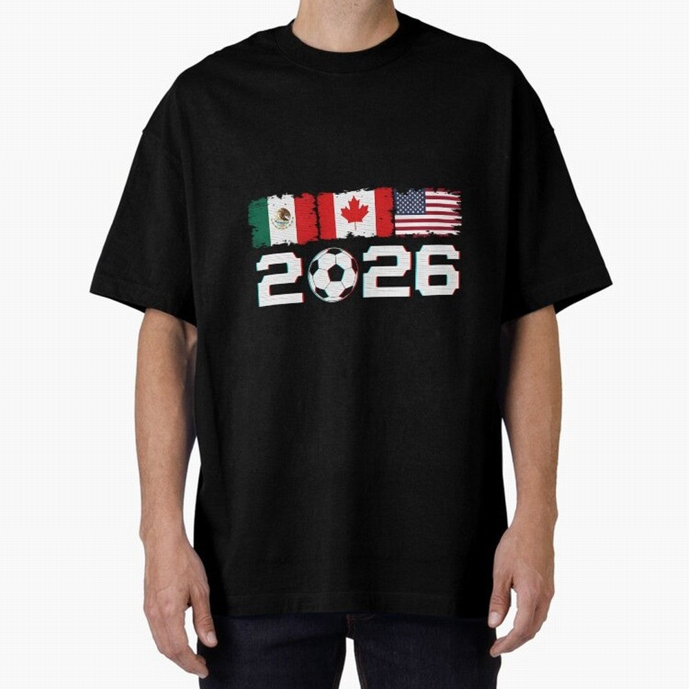 Glitched United 2026 Cup North America Emblem Part Classic T-Shirt Honor Football Greatness during FIFA World Cup 2026 Featuring Messi, France and Portugal Energy, Classic Soccer Heritage, Championship Pressure, Fan Loyalty and International Pride;