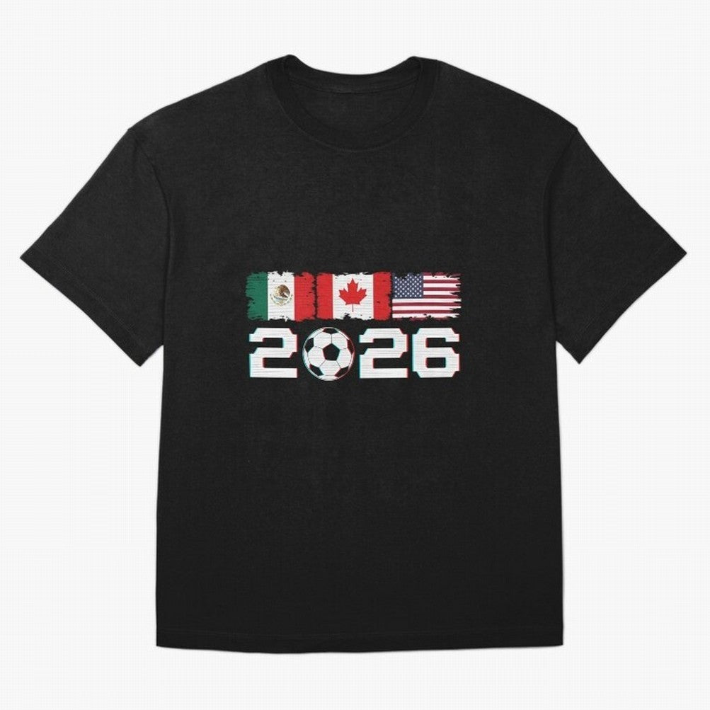 Glitched United 2026 Cup North America Emblem Part Classic T-Shirt Honor Football Greatness during FIFA World Cup 2026 Featuring Messi, France and Portugal Energy, Classic Soccer Heritage, Championship Pressure, Fan Loyalty and International Pride;