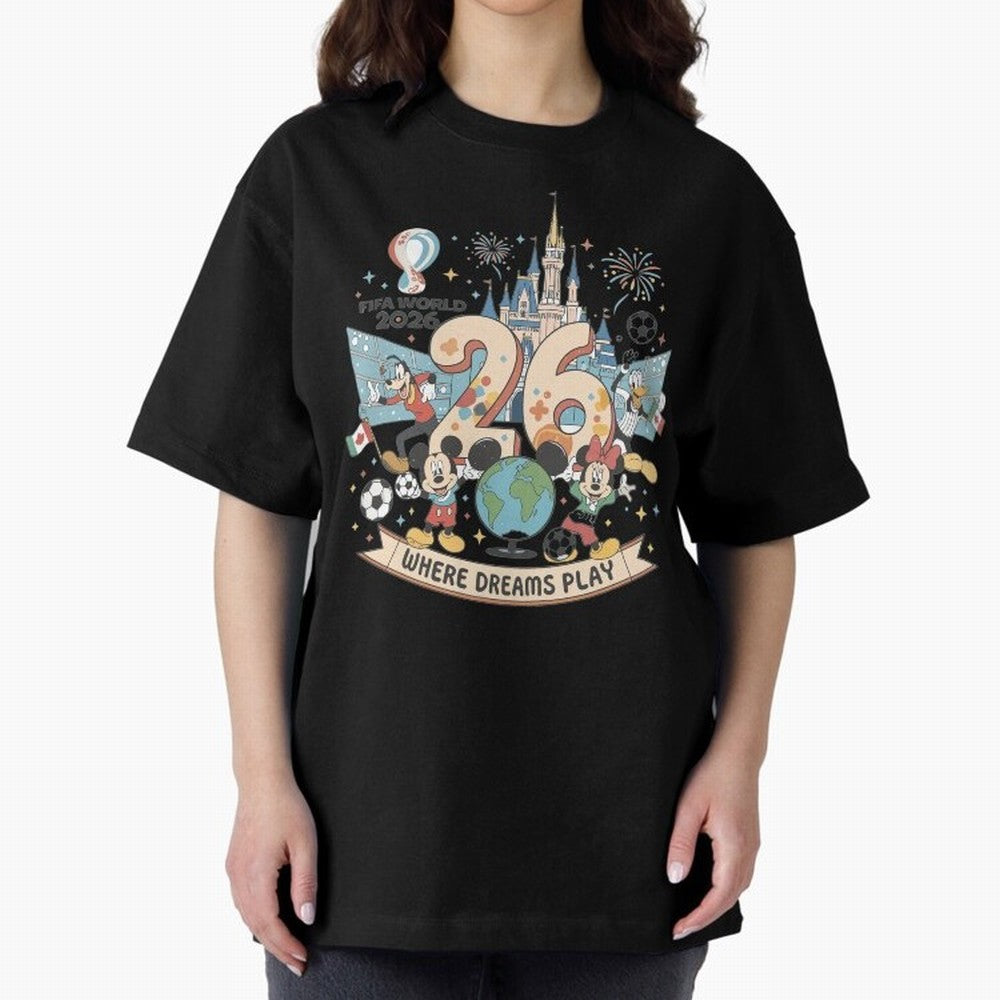 Dreamland Football 26 Shirt | Cute Cartoon Global Celebration Tee Classic T-Shirt Honor the Beautiful Game during the FIFA World Cup 2026 USA Canada Mexico Journey through Messi, Neymar and Mbappe Highlights, Argentina Pride, Classic Soccer