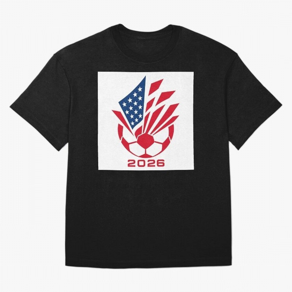 American Soccer 2026 Flag Burst Emblem Classic T-Shirt Embrace FIFA World Cup 2026 USA Canada Mexico Spirit, Driven by Portugal, Spain and Germany, Haaland and Mbappe, Fan Favorite Moments, National Team Passion, Big Match Drama and Soccer History;