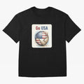 Go USA Soccer Ball Flag | American Football Fan Graphic Tee Classic T-Shirt Spotlight Global Football Passion for FIFA World Cup 2026 USA Canada Mexico, Centered on Haaland, Argentina, France and Brazil, Football Passion, Legendary Performances,