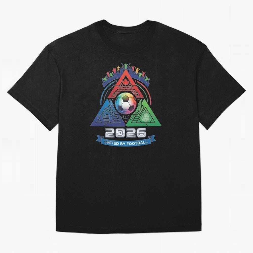 Triangular United by Football World Cup 2026 Emblem Classic T-Shirt Celebrate National Team Dreams in Match Day Hype around FIFA World Cup 2026 USA Canada Mexico, Haaland, Argentina and Brazil, Stadium Memories, Football Loyalty, International
