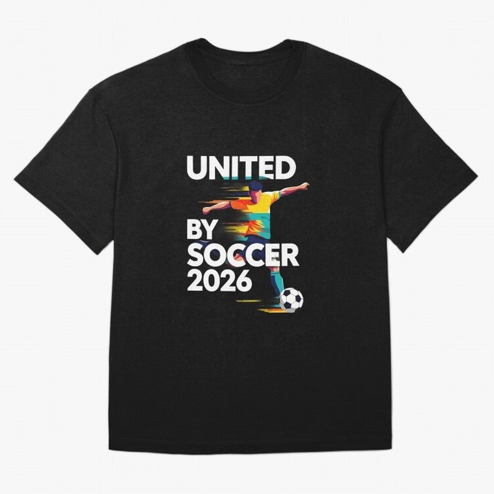 United by Soccer 2026 Football Fan Hoodie International Cup Style Graphic Classic T-Shirt Celebrate Fan Favorites in Global Football Passion for FIFA World Cup 2026, Driven by Mbappe and Neymar, Argentina and Brazil, Retro Football Energy, Iconic