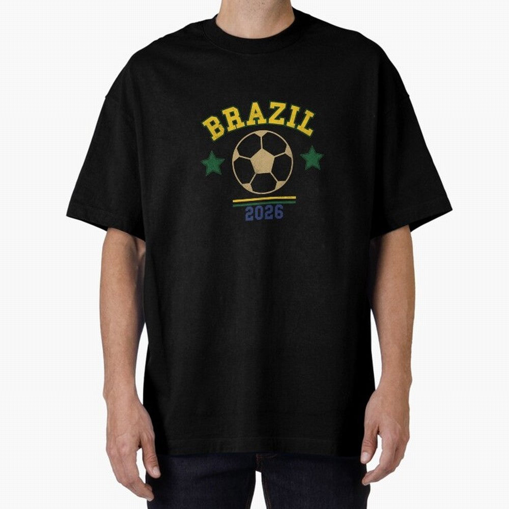 Brazil 2026 ¡ª Vintage Soccer Tee Classic T-Shirt Represent Fans Who Live for FIFA World Cup 2026 Group Stage Featuring Messi, CR7 and Mbappe, Brazil Energy, Goal Celebration Energy, Supporter Heritage, Football Icons and Worldwide Tournament Joy;