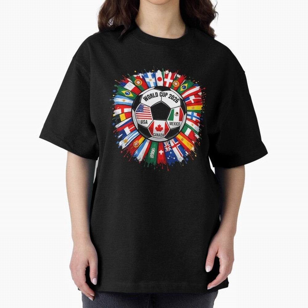 World Cup 2026 Shirt Soccer Tournament Fan Design International Flags Football Graphic Tee Sports Lover Gift Classic T-Shirt Follow the Final Road of FIFA World Cup 2026 Spirit, Built around Argentina, France and Brazil, Mbappe, Stadium Memories,