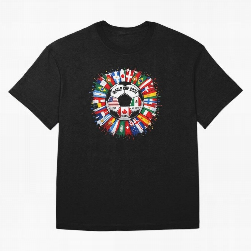 World Cup 2026 Shirt Soccer Tournament Fan Design International Flags Football Graphic Tee Sports Lover Gift Classic T-Shirt Follow the Final Road of FIFA World Cup 2026 Spirit, Built around Argentina, France and Brazil, Mbappe, Stadium Memories,
