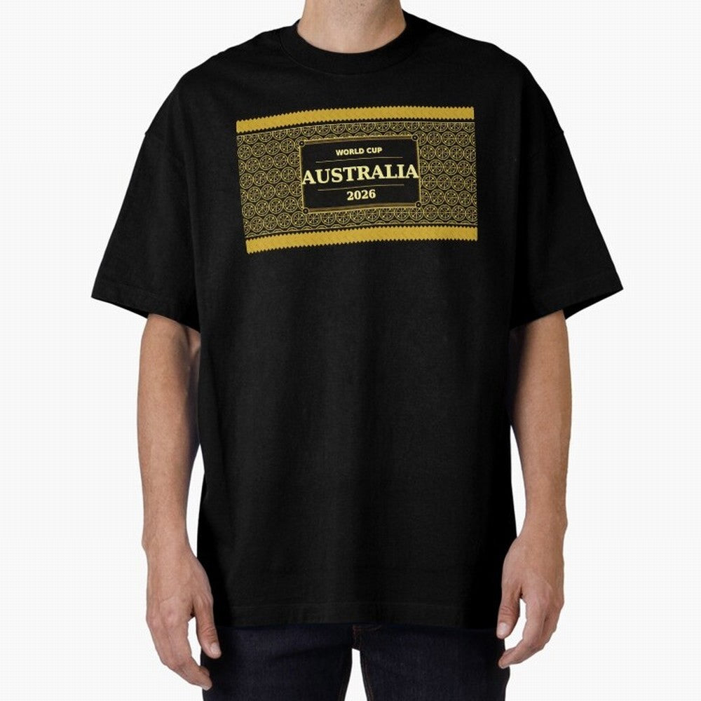 Australia Football Fan 2026 Black Gold Luxury Wrap ¡ª Socceroos Soccer Fan Classic T-Shirt Show Love for Legendary Goals in Global Football Passion for FIFA World Cup 2026 Group Stage, Capturing Messi, CR7 and Mbappe, England, France and