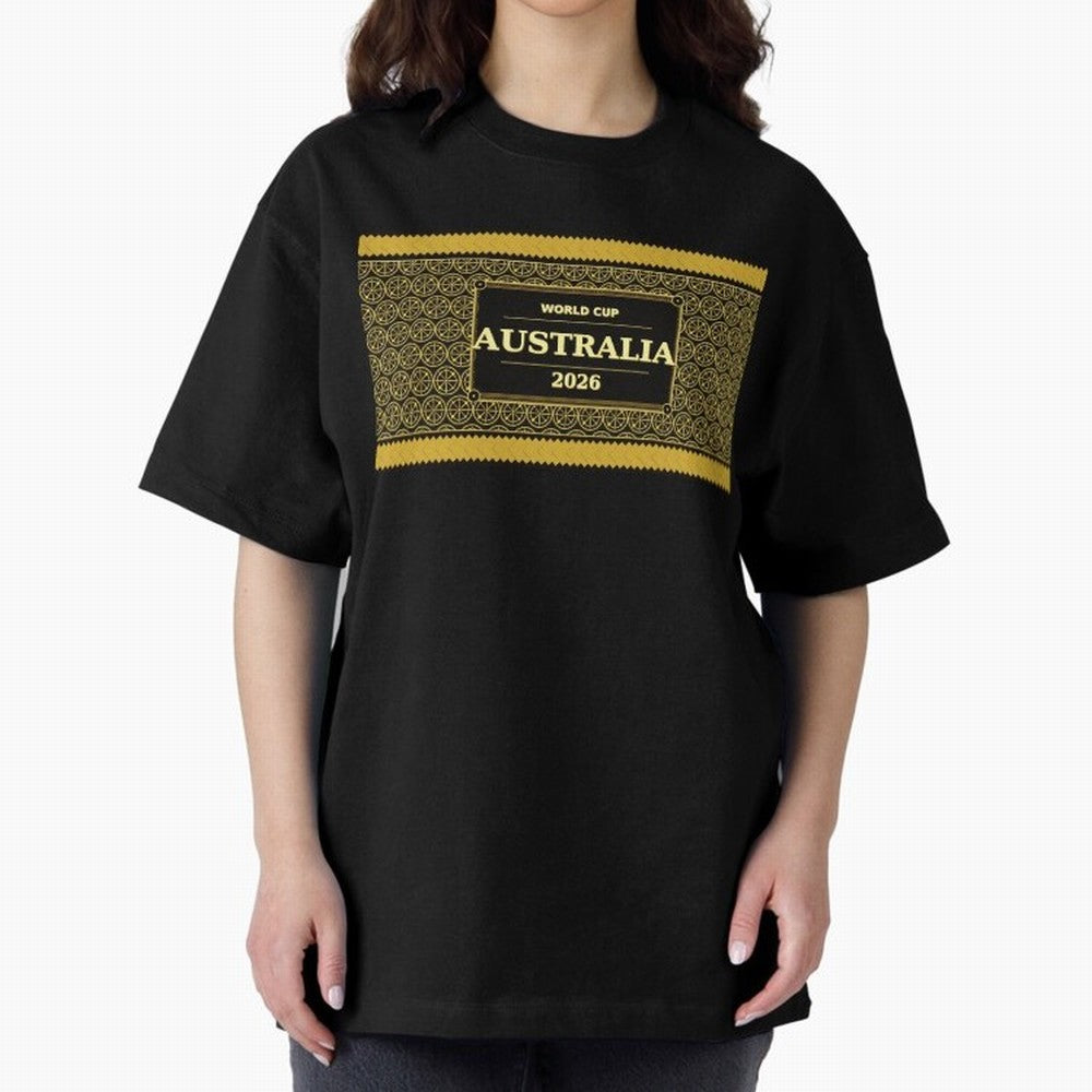 Australia Football Fan 2026 Black Gold Luxury Wrap ¡ª Socceroos Soccer Fan Classic T-Shirt Show Love for Legendary Goals in Global Football Passion for FIFA World Cup 2026 Group Stage, Capturing Messi, CR7 and Mbappe, England, France and