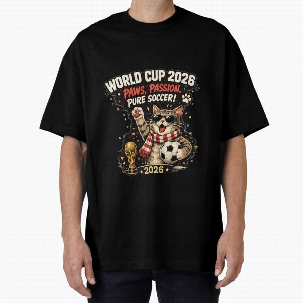 World Cup 2026 Funny Cat Soccer Retro Shirt Classic T-Shirt Stand Proud for FIFA World Cup 2026 USA Canada Mexico for Fans of Haaland and Mbappe and Portugal, Bringing Football History, Final Match Energy, Crowd Noise and Once in a Lifetime