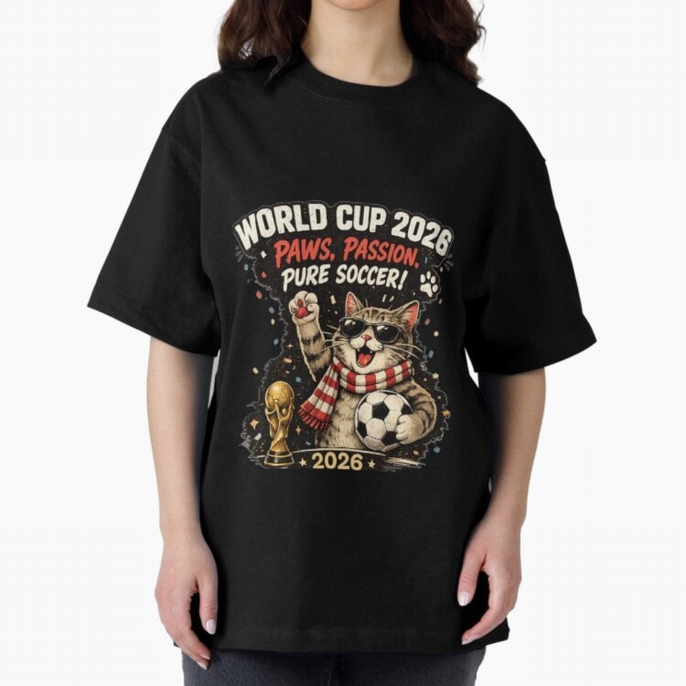 World Cup 2026 Funny Cat Soccer Retro Shirt Classic T-Shirt Stand Proud for FIFA World Cup 2026 USA Canada Mexico for Fans of Haaland and Mbappe and Portugal, Bringing Football History, Final Match Energy, Crowd Noise and Once in a Lifetime