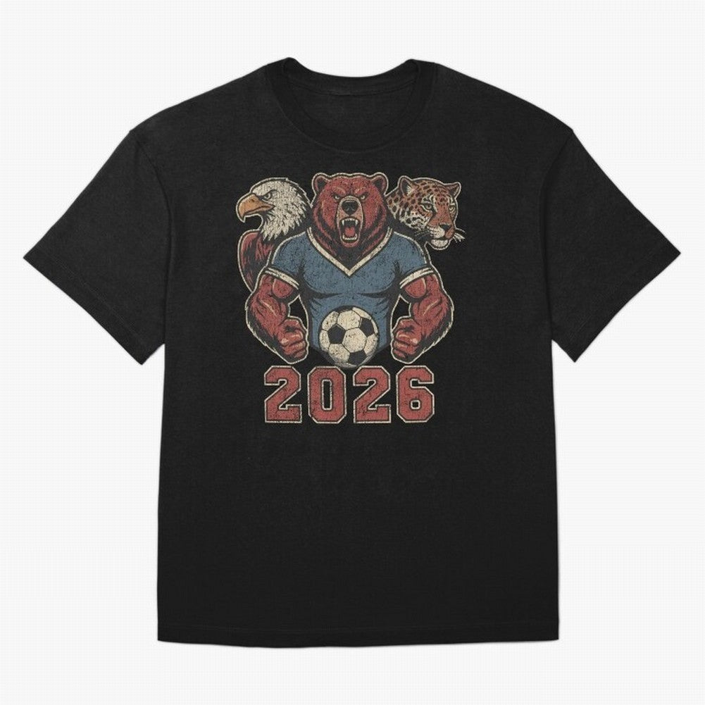 World Cup 2026 Host Mascots | USA Canada Mexico Soccer Classic T-Shirt Show Your Love for FIFA World Cup 2026 for Fans of Mbappe and France, Bringing Match Day Excitement, Supporter Culture, Golden Goals and Global Football Passion; Created for
